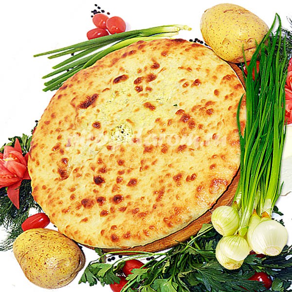 Осетинский пирог с картофелем и зеленый луком
